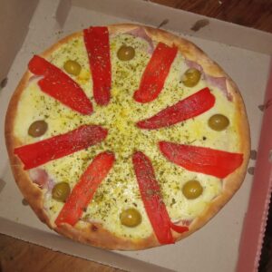 Pizza jamon y morron